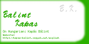 balint kapas business card