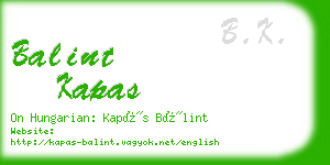 balint kapas business card